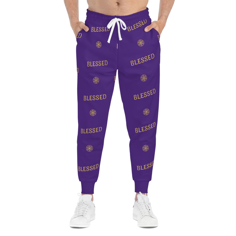 BLESSED - Athletic Joggers (AOP) - Purple