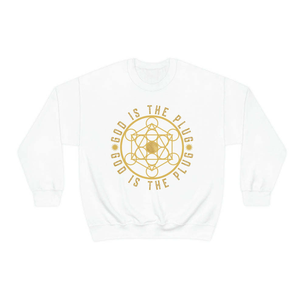 GOD IS THE PLUG - Unisex Heavy Blend™ Crewneck Sweatshirt