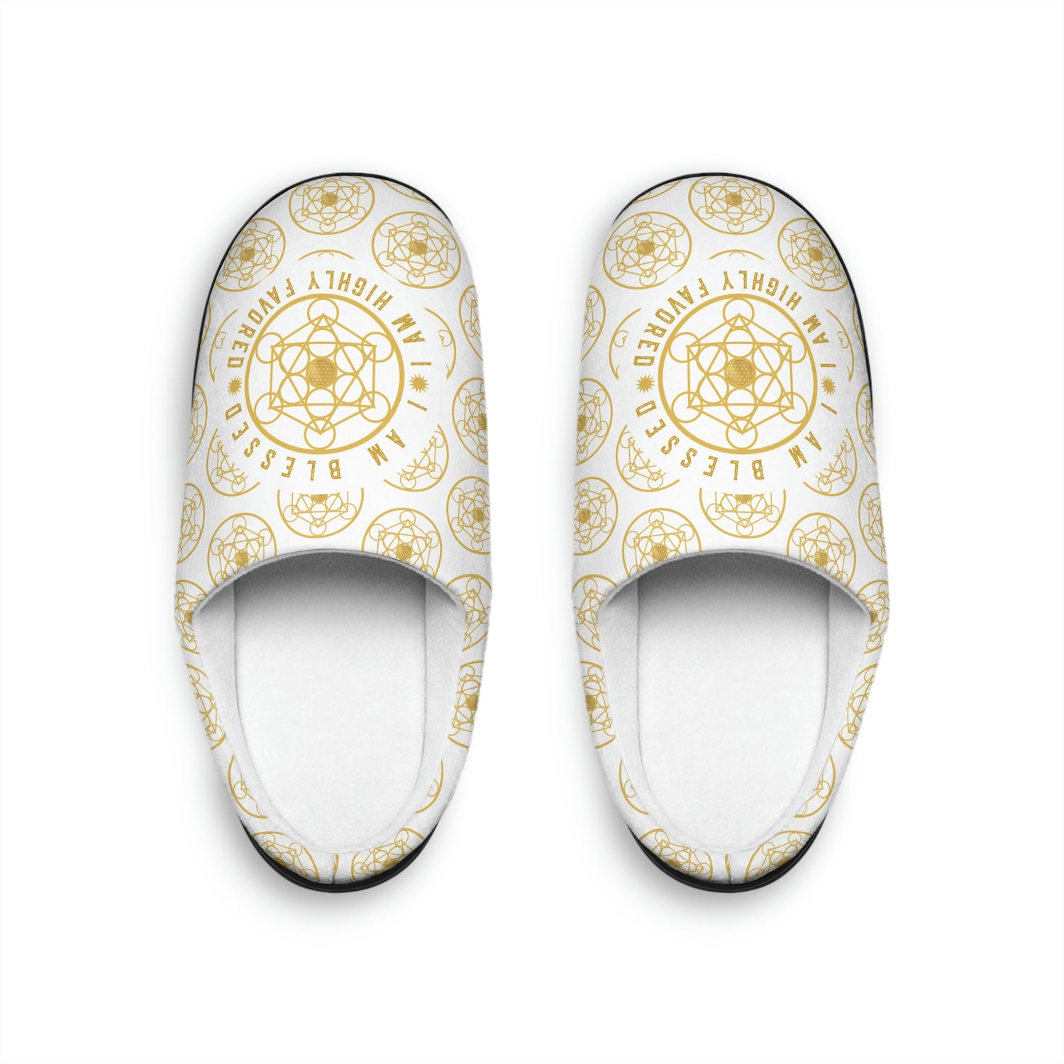 I AM BLESSED I AM HIGHLY FAVORED - Women's Indoor Slippers - White