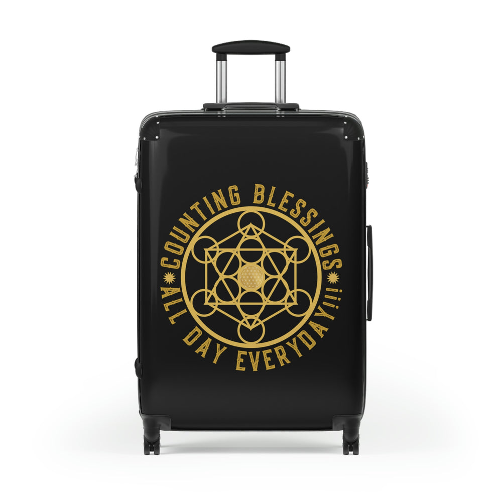 COUNTING BLESSINGS ALL DAY EVERYDAY!!! - Suitcase - Black